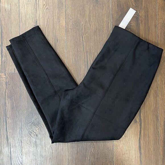 🆕 Chico’s Faux-Suede Leggings In Black SZ 2/12 - Picture 2 of 6